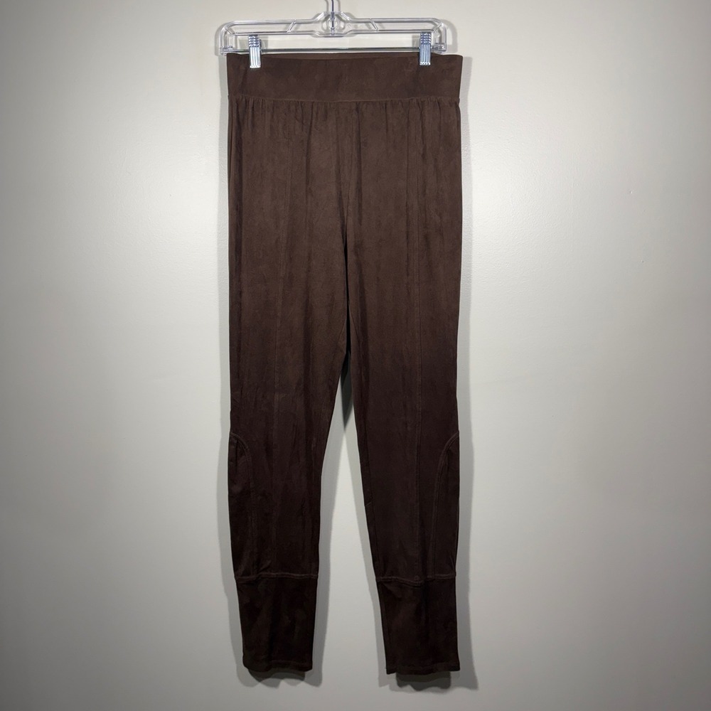 Soft Surroundings Faux Suede Leggings Size M Pull On‎ Stretch Brown